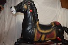 Vintage Black Beauty Hedstrom Spring Rocking Ride On Horse Toy Usa Blowmold Guc