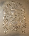 Vintage Swan Family Crest Coat Of Arms Brass Plaque Embossed Wall Hanging 