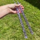 Vintage Mid Century Modern Lucite Acrylic Lilac Purple Flake Taper Candle 12 