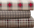 180 Gsm Luxury 100  Soft Cotton Printed Flannel Sheet Set California King Derby