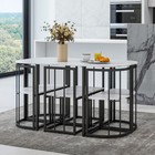 Modern 7-piece Dining Table Set  Kitchen Faux Marble Table With Chairs For 6