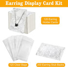 120 Pieces Earring Necklace Display Cards Jewelry Holder Cards With 200 Earring