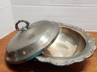 Vtg Silver Plate Footed Serving Dish Bowl With Lid 10 75  W 
