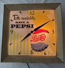 Vintage Lighted    be Sociable Have A Pepsi    Advertising Wall Clock - Works