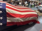 Rare Huge Vintage 9x15ft 48 Star American Flag Sewn On Stars Wool Or Wool linen