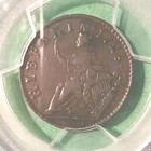 1723  Woods  Hibernbia   Colonial   Bronze  Halfpenny - Pcgs  Certified  Xf 40  