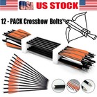 12 24pc 20  Carbon Crossbow Bolts Field Point Tips Od8 8mm Arrows Hunting Target
