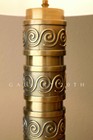 Rare  Mcm Brass Table Lamp  Gold Vtg 50 s 60 s Atomic Decor Mid Century Light