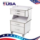 Dental Storage Cabinet 3 Drawers Mobile Utility Cart Office Medical Cabinet