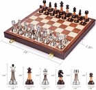 15  Acrylic Chess Set With Zinc Alloy   Acrylic Pieces   Folding Wooden Board