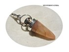 Handmade Bullet Crystal Sunstone Pendulum With Garnet Bead Healing Dowsing 