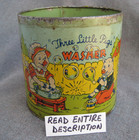 Vintage 1930s J  Chein Three Little Pigs Washer Tin Toy Washing Machine