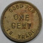 1940s Nielsen s Los Angeles Ca 1 Cent Good For  Au Token Coin  24010603r 