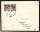 Burma Kgvi Cover  reversed Overprint  6p Pair With Normal 1948 Rangoon I135