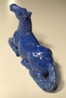 Antique Chinese Carved Lapis Lazuli Blue Recumbent Horse Figurine 3 5    Flawed