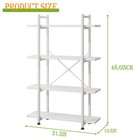 Bookshelf 4 Tiers White Wooden Storage Modern Open Display Bookcase Organizer