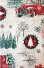 Nwt Christmas Holiday Truck 52-inch X 70-inch Oblong Vinyl Tablecloth
