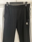 Adidas Originals Men   s Black Track Pants With White Stripes Medium