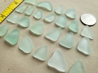 Pure Beach Sea Glass Surf Tumbled Seafoam Lt Green Foam Triangle Shape Small V01