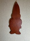 Vintage 6  Hand Painted Scandinavian Gnome - Wood Christmas Ornament