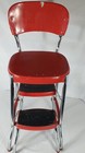 Vintage Stylaire Red Metal Fold Out Step Stool Chair Chrome Legs Pick-up Only