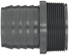 Dura 1436-020 Pvc Tube Fitting  Adapter  Schedule 40  Gray  2  Barbed X Npt Male