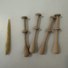 Vintage Bobbin Lace Making Tools Lot Pillow Spangled Bobbins Roller Rods Thread