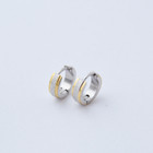 Small Silver Gold Plated Stainless Steel Huggie Hoop Snap Men s Earrings 4x9mm