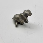 Adorable Vintage Pewter Hippo Miniature Figurine Happy Open Mouth Signed Ch