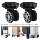 Replacement Luggage Wheel Repair Suitcase Wheels Casters Black 2 Pcs Bd