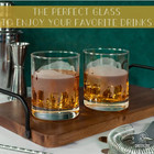 Buffalo Etched Whiskey Glasses     11 Oz Set Of 2 Cocktail Glass - Old Fashioned B