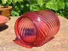Antique Cranberry Swirl Lamp Shade With 4 3 4  Fitter Opening