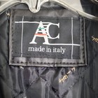 Ac Men s Black Polyurethane Faux Leather Jacket Zip button Pockets Stand-up L