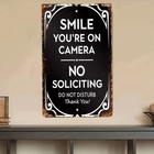 Vintage No Soliciting Sign Metal Tin Sign Home office Wall Door Decor Funny 8  12