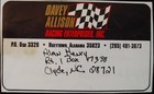        davey Allison Autographed Nascar 1988 8x10 Photo        