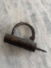 Antique Primitive Padlock Hand Forged Barrel Lock With Screw System Key 1800   s