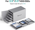 5 Bay Usb 3 0 5gbps Hard Drive Enclosure For 2 5 3 5  Sata Hdd Ssd Aluminium