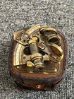 Vintage Maritime Brass Nautical Sextant With Leather Case     Kelvin Hughes London