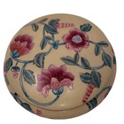 Ethan Allen Home Vintage Floral Porcelain Round Lidded Trinket Box 8 Inch