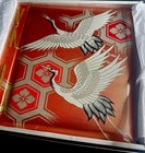Vintage Japanese Asian Metallic Red Gold Covered Photo Album Cranes Tommy