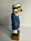 Vintage Hand Carved Wooden Folk Art Sea Ship Captain Sailor 6    With Pipe