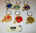Nfl Football Helmet  Vintage 1980 s 90 s  Acrylic Key Chains - Lot Of 7
