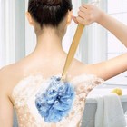 Back Scrubber For Shower   Body  Long Handle Bath Brush With Loofah Sponge  Exfo