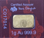 1 Gram Pamp Suisse Gold Good Luck Yellow Dragon Bar  new In Assay 