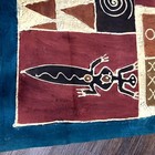 Vintage Batik Tapestry African Motifs Painted Hanging Tribal Fabric Wall Art