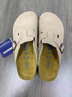 Birkenstock Boston Soft Footbed Suede Clog Taupe Unisex Shoes