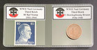 Vintage Germany 1 Reichspfennig Coin   80 Rp Wwii Stamp  1936-1944  In Sleeve