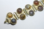 Antique Ethnic African Agate Silvered Heavy Wrap Bracelet