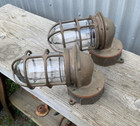 Two Lovell Naval Brass Nautical Ship Lights Salvaged From Wa State Ferry Hyak