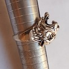 Very Rare Ancient Roman Era Silver Ring Tiger Head Authentic Artifact Genuine